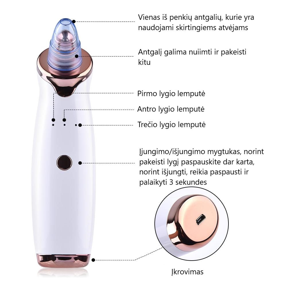 Inkštirų šalinimo vakuminis aparatas